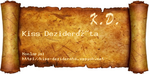 Kiss Dezideráta névjegykártya