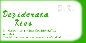 deziderata kiss business card